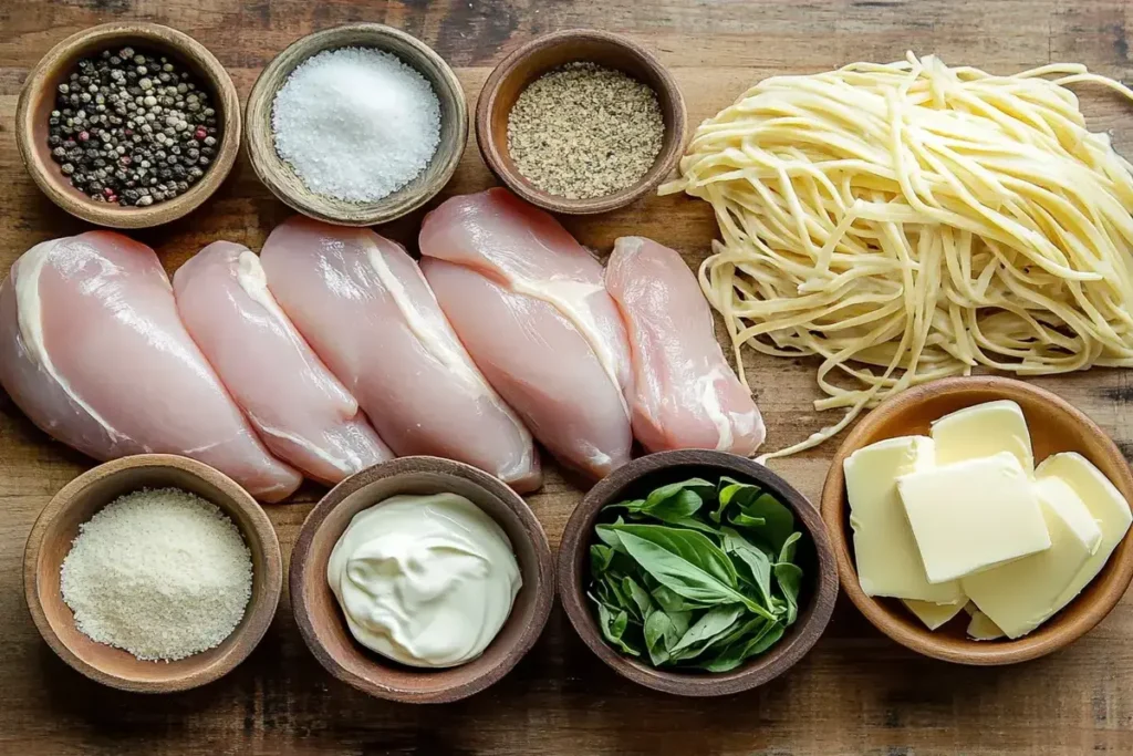  Ingredients for making crockpot chicken Alfredo
