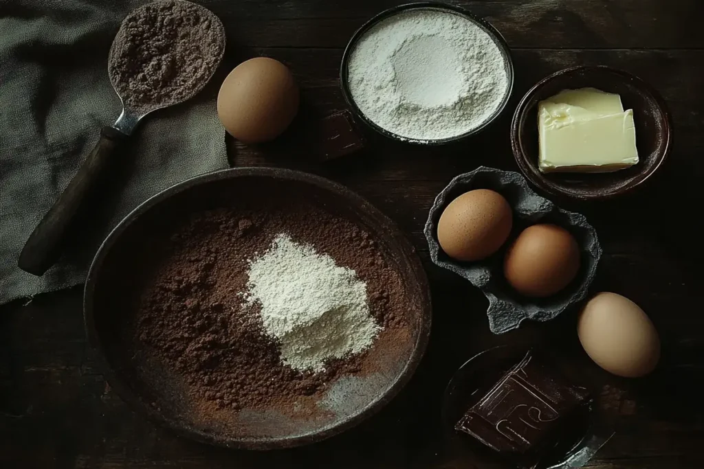 Ingredients for a Small Chocolate Cake